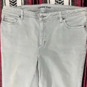 Lands" End Mid Rise Slim Ankle Jean, Lt Grey, Size 18T